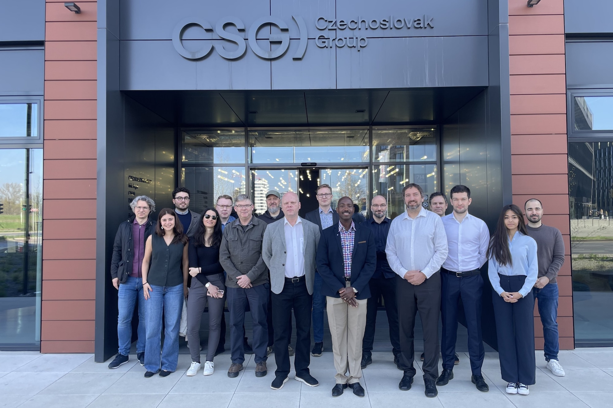 Attendees from the NATO Science and Technology Organization Research Task Group pose for a photo in Prague. (Courtesy photo)