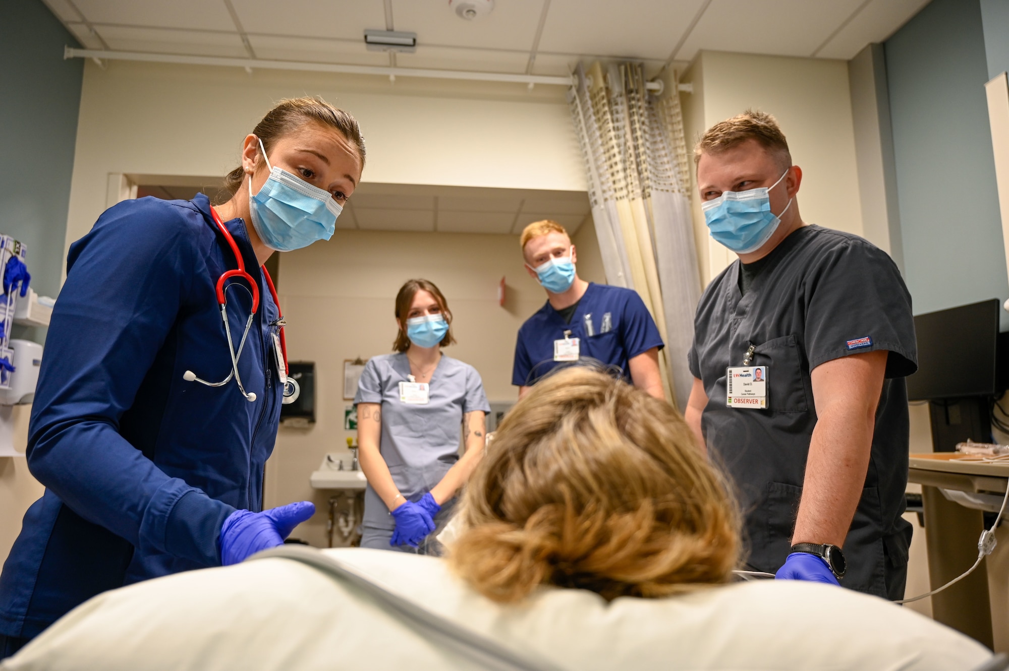 U.S. Airmen with the Wisconsin Air National Guard's 115th Medical Group receive training at UW Health in Madison, Wisconsin Sept. 13, 2025. The Airmen were assigned to one of three possible units:  the emergency department, burn unit or the trauma lifecare unit. (U.S. Air National Guard photo by Senior Airman Jessica Duch)
