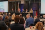 U.S. Air Force Brig. Gen. Peter Bonetti, right front of room, director of strategic plans, programs and requirements of Air Force Global Strike Command, participates in a discussion panel during the 27th annual Nuclear Triad Symposium