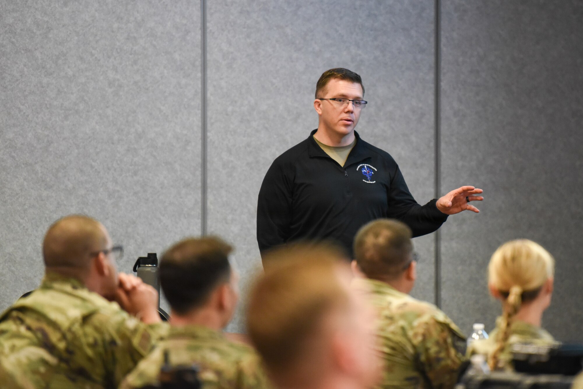 A U.S. Air Force emergency management specialist assigned to the 54th Civil Support Team, Wisconsin Air National Guard, conducts training during CHOP North 26, April 16, 2026, at Volk Field, Camp Douglas, Wis. CHOP North 26 provides the opportunity for Airmen to come together and conduct multi-capability training. (U.S. Air National Guard photo by Airman Alec Martin)