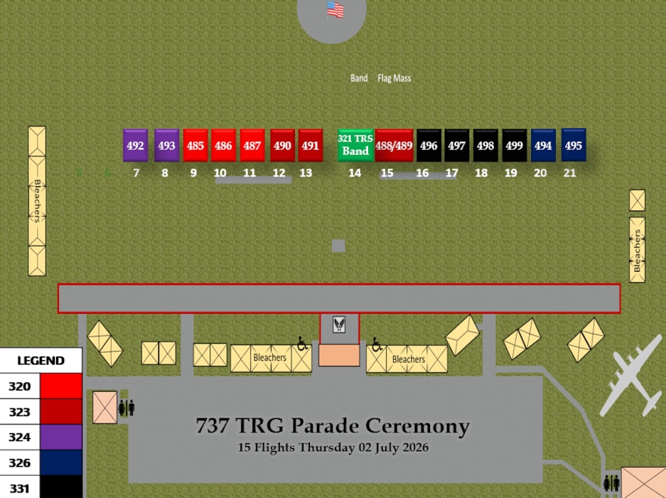 Flights 485-499 BMT Graduation Parade Ceremony Line-up