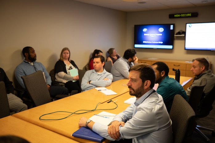 PAE SSP's Newcomer Onboarding Workshop holds a session. This session, occurring in April, dove into how PAE SSP fits within the Department of War, including its relationships to both higher and lower echelons.