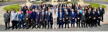 Military and industry delegates from around the globe stand together at the HAWK #31 Fair Share Sustainment Operations Review in Niagara Falls, N.Y., on June 10, 2026. (Courtesy Photo)