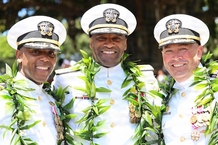 Change of Command. Capt Weurielus "Trey" Johnson assumes command of NAVFAC Hawaii as commanding officer.