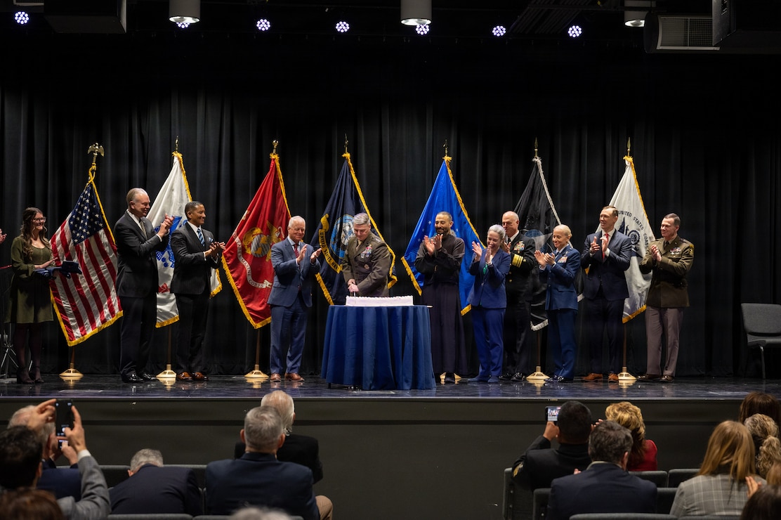 ARLINGTON, Va. (February 25, 2026) -- Vice Adm. Scott Gray, Commander, Navy Installations Command, participates in a YMCA Child Development Center ribbon-cutting ceremony in Arlington, Va., Feb. 25 along with other military leaders and community partners. The ceremony highlights the expansion of childcare capacity in the area. (U.S. Navy photo by Mass Communication Specialist 1st Class Griffin Kersting)