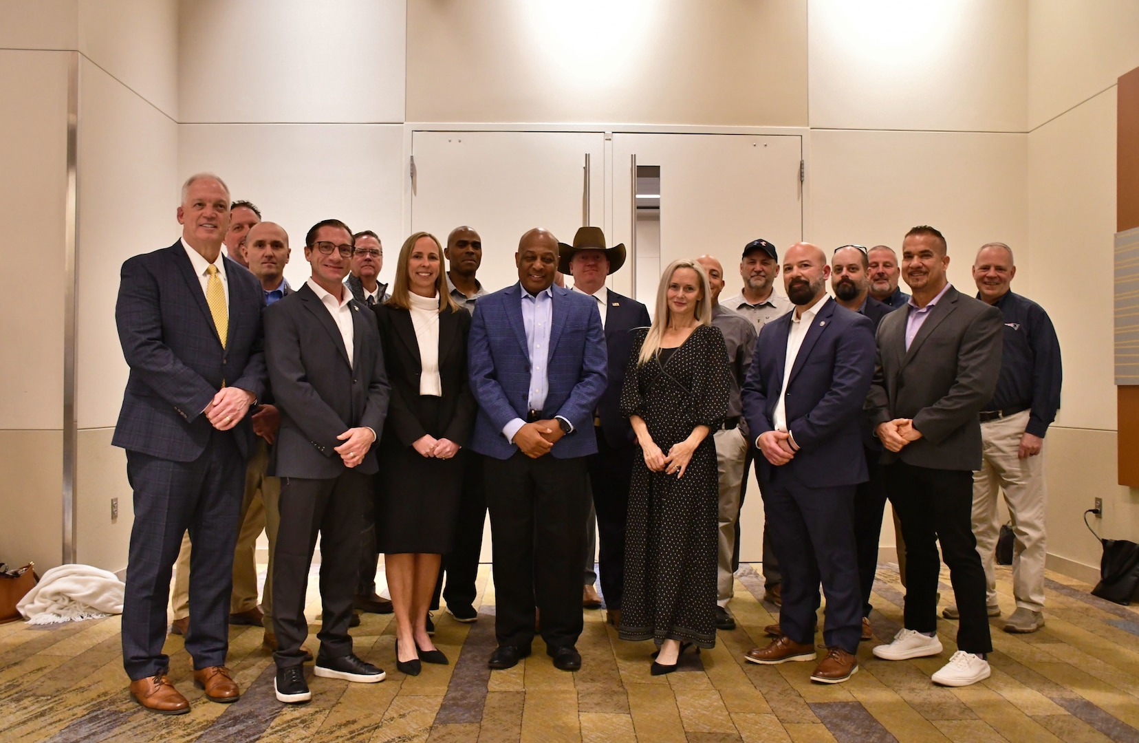 A group of people pose for a photo.