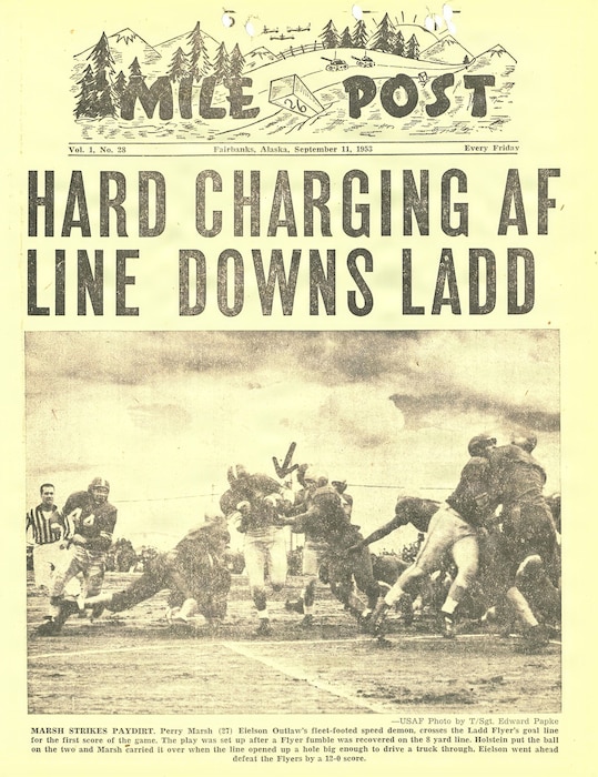 The first Ice Bowl was played on January 1, 1949 between the Ladd Field Flyers and the University of Alaska Polar Bears. The annual contest drew up to 2,500 local spectators and garnered interest far beyond the local Fairbanks community.