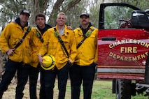 Charleston Fire Department members pose for a photo.