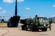 U.S. Soldiers assigned to the Bravo Battery, 1st Battalion, 94th Field Artillery Regiment, 17th Field Artillery Brigade inspect and unkneel an M142 High Mobility Artillery Rocket System (HIMARS) by retracting the stabilizer jacks and re-inflating the tires once it’s been offloaded from a U.S. Air Force C-130J Super Hercules, assigned to the 39th Airlift Squadron, in preparation of a High Mobility Rocket System Rapid Infiltration (HIRAIN) training during Exercise Cobra Gold 2026 at Lopburi, Thailand, March 1, 2026.