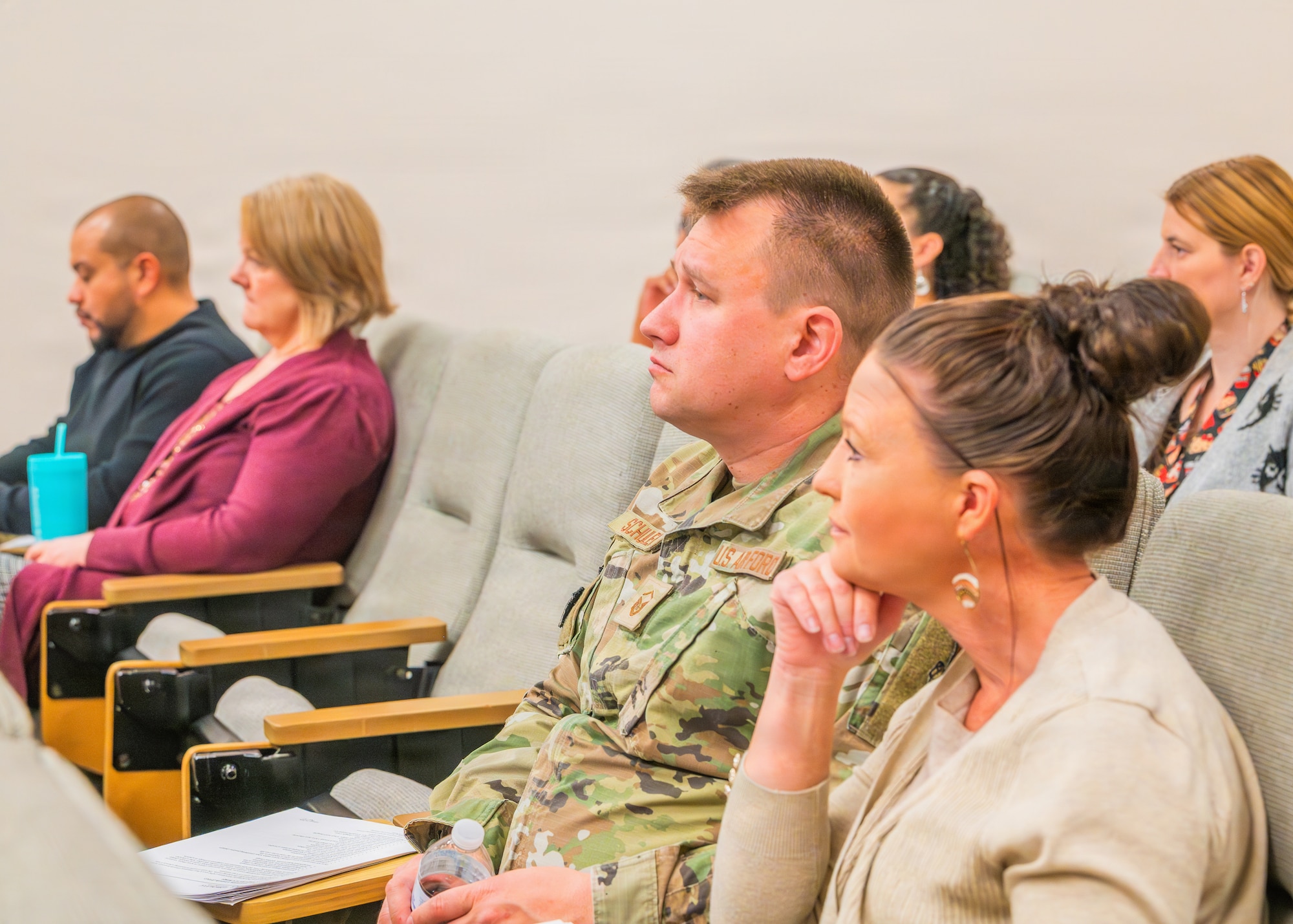 Leaders from the 56th Fighter Wing’s mental health, chapel, and resiliency offices attend a post-traumatic stress disorder and resiliency training, Feb. 25, 2026, at Luke Air Force Base, Arizona.