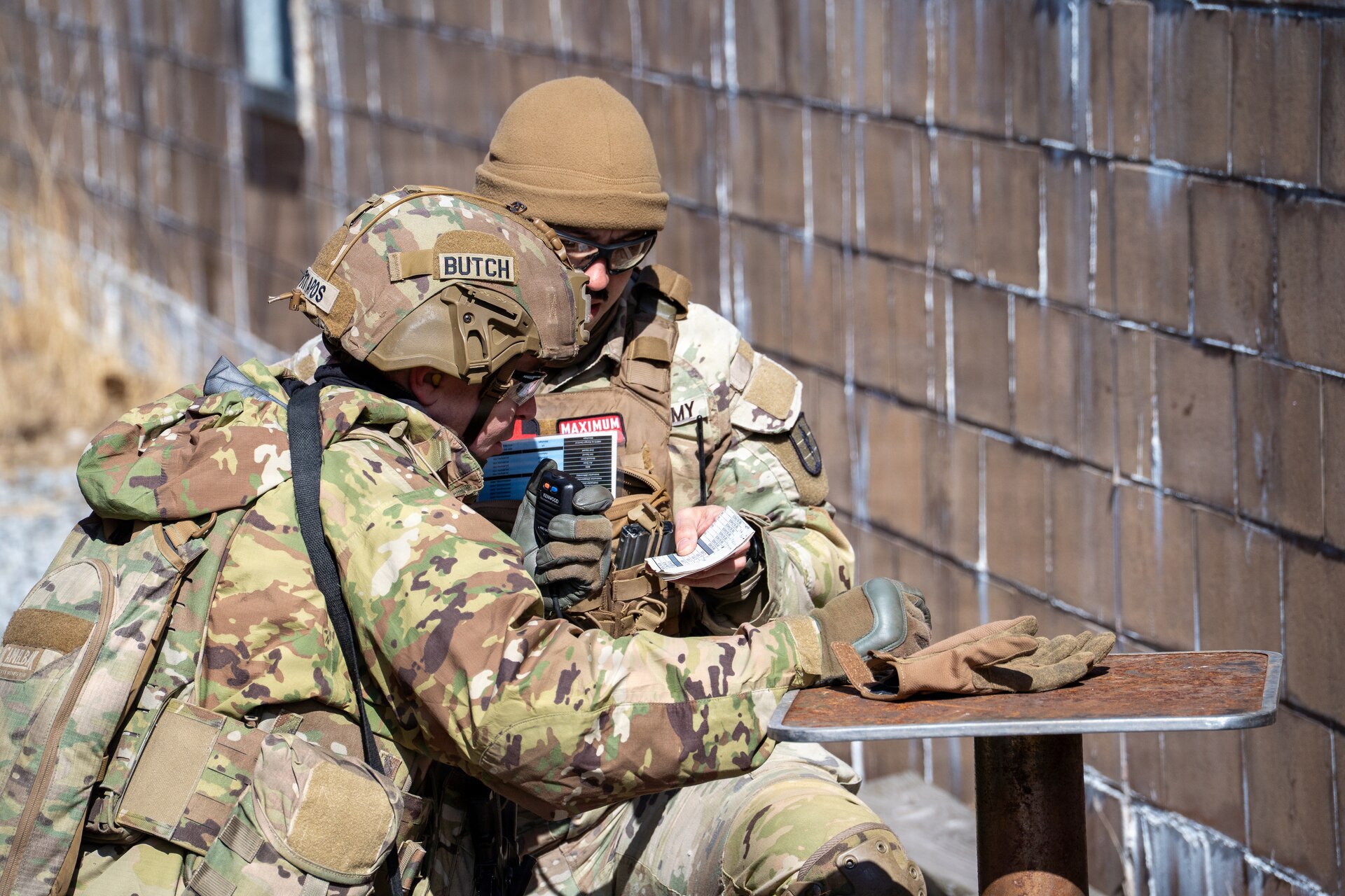 U.S. Soldiers participate in a culminating event exercise as a part of the 68W Healthcare Specialist Military Occupational Specialty Transition course at Fort Indiantown Gap, Pennsylvania, March 1, 2026. The course is conducted by the 166th Regiment - Regional Training Institute's Medical Battalion Training Site and prepares Soldiers to be combat medics. (U.S. Army National Guard photo by Sgt. Kayden Bedwell)