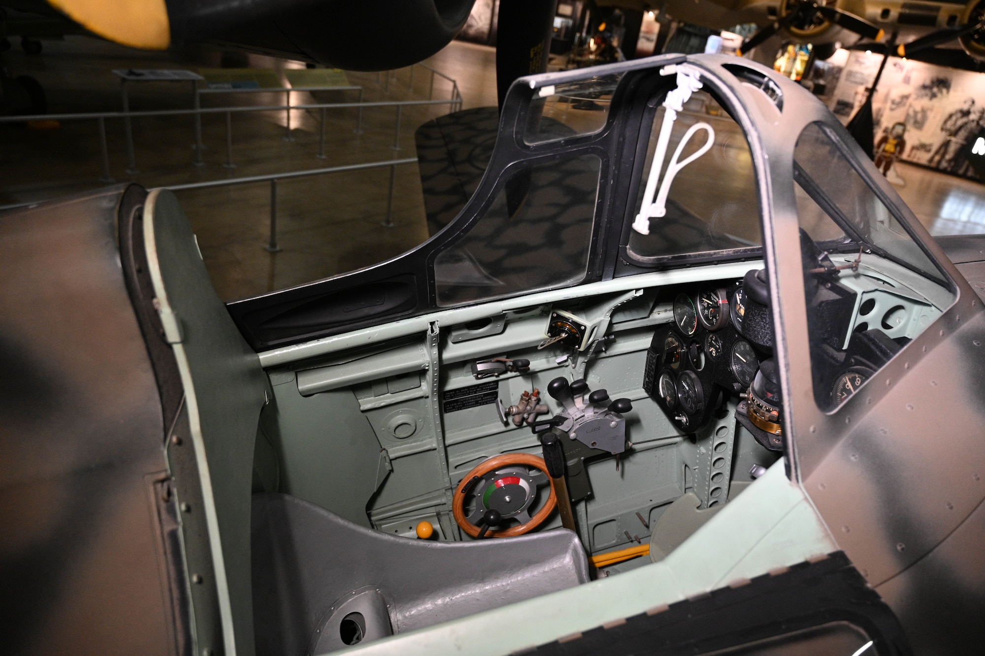 Macchi MC.200 Saetta interior cockpit view.