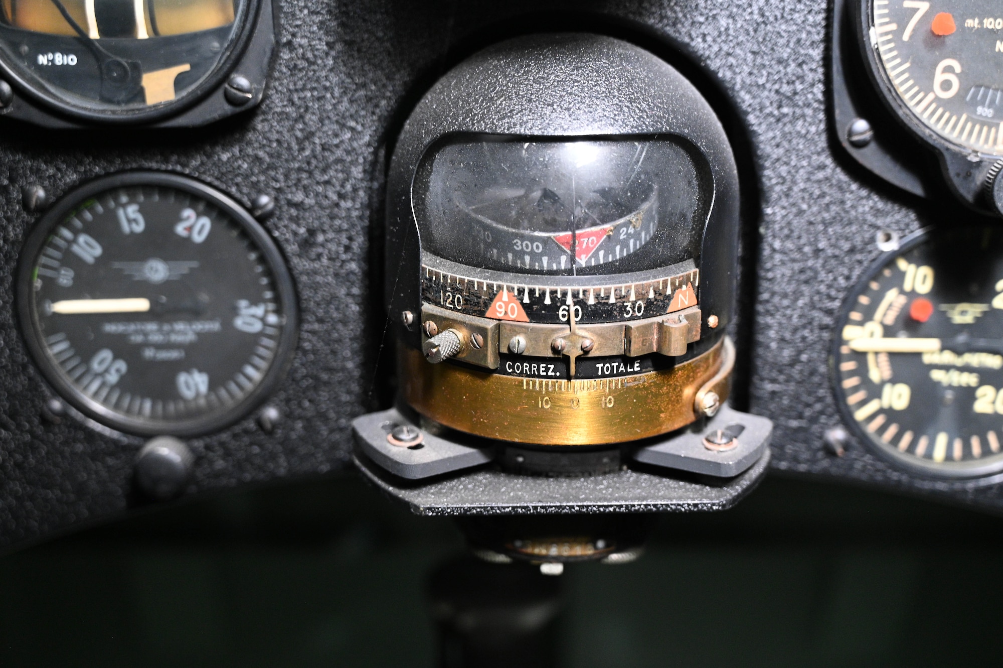 Macchi MC.200 Saetta interior cockpit view.