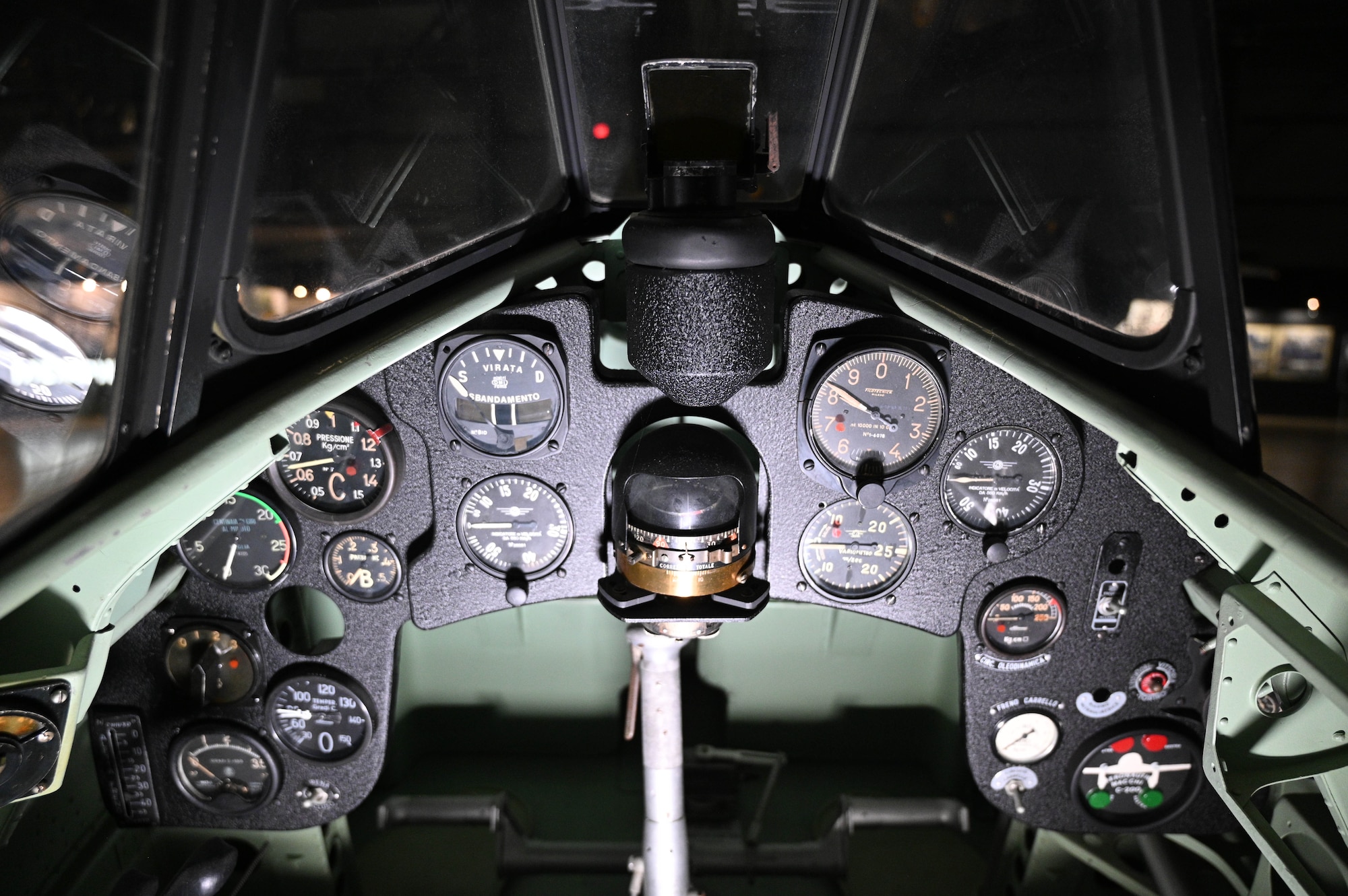 Macchi MC.200 Saetta interior cockpit view.