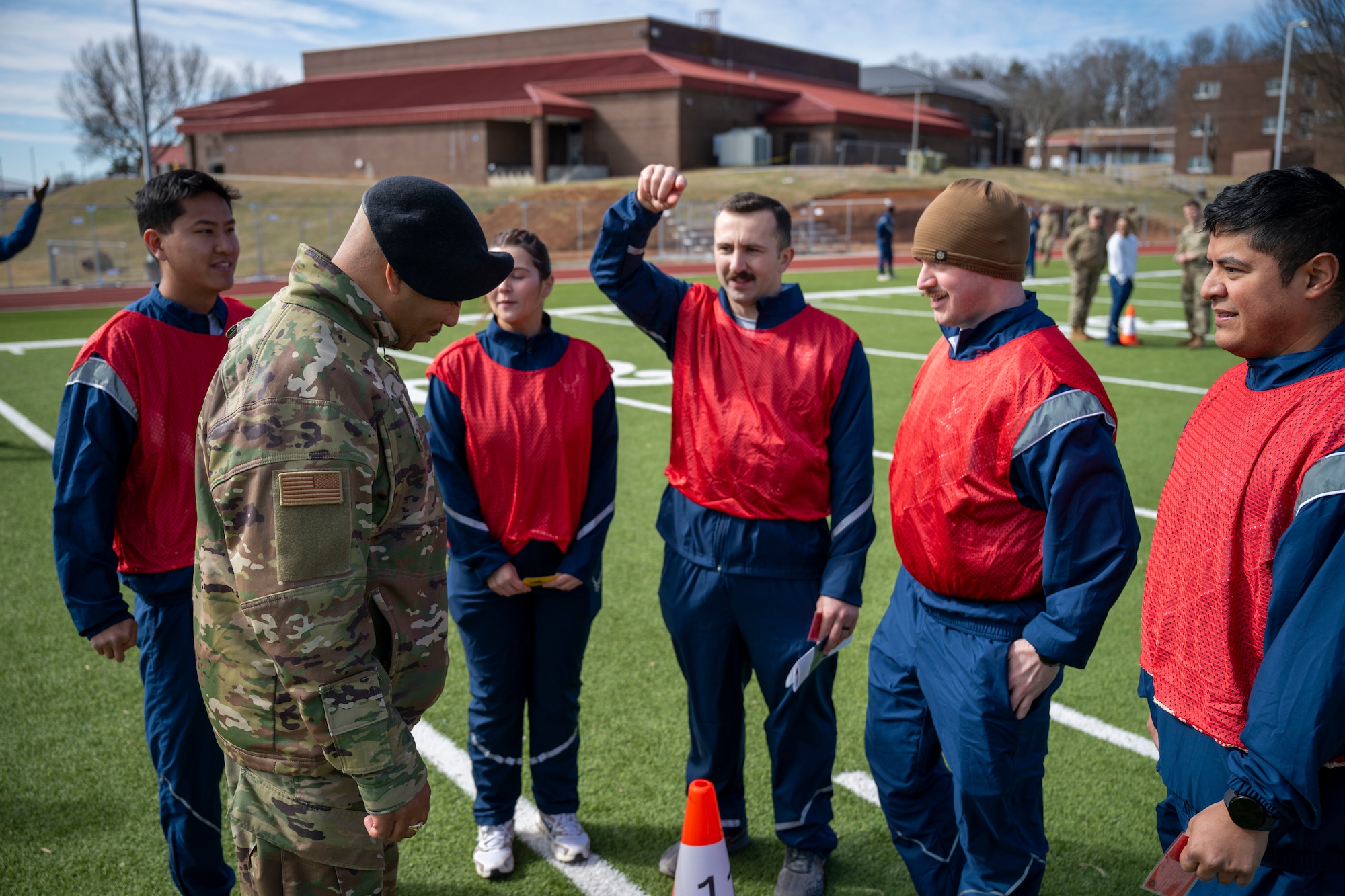U.S. Air Force and Royal Canadian Air Force Airmen participate in field training exercise, Operation Red Wolf, during Airman Leadership School (ALS), February 12, 2026, at The Lankford Enlisted Professional Military Education Center, McGhee Tyson Air National Guard Base, Tennessee. Students from ALS class 26-B were the first to conduct this organically developed training activity, a full-day leadership and wargaming exercise designed to test strategic thinking and operational execution under pressure.
