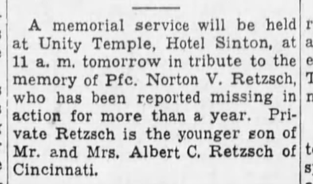 U.S. Marine Corps Pfc. Norton V. Retzsch