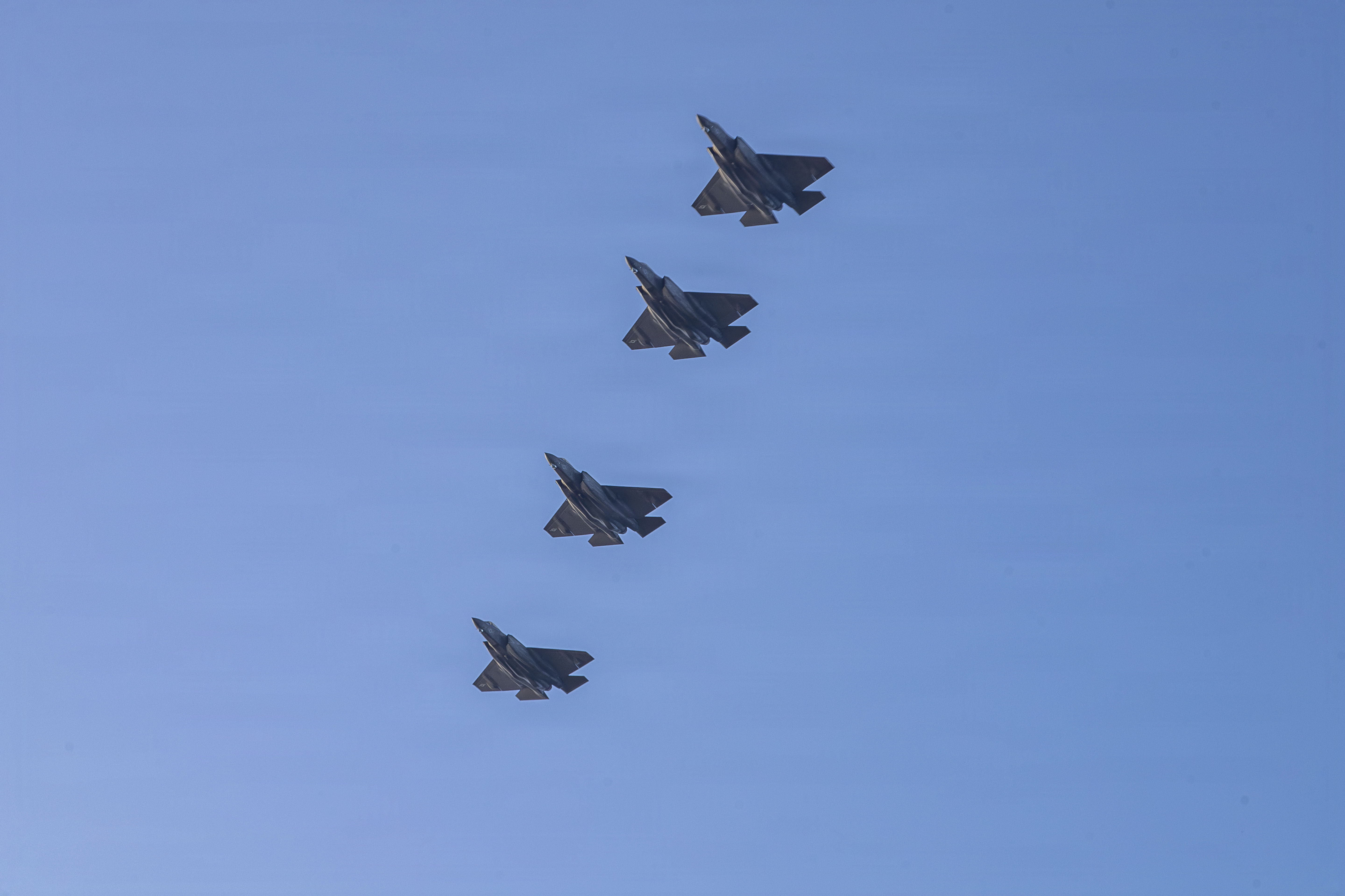 U.S. Navy F-35s fly over USS Abraham Lincoln (CVN 72) in support of Operation Epic Fury, March 3, 2026. U.S. Navy photo / NAVCENT Public Affairs