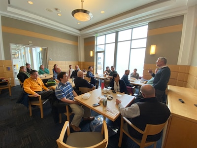 Naval Surface Warfare Center, Carderock Division hosted leadership from the Webb Institute on Feb. 26, 2026. Guests participated in technical tours and strategic discussions, strengthening a historic partnership in naval architecture and marine engineering. Carderock, the Navy’s innovation and ship design powerhouse, headquartered in West Bethesda, Maryland is a world-class research and development facility specializing in critical ship and ship systems design. (U.S. Navy photo provided by Rorie Zuzick)