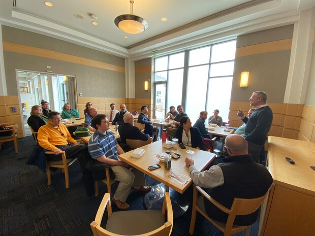 Naval Surface Warfare Center, Carderock Division hosted leadership from the Webb Institute on Feb. 26, 2026. Guests participated in technical tours and strategic discussions, strengthening a historic partnership in naval architecture and marine engineering. Carderock, the Navy’s innovation and ship design powerhouse, headquartered in West Bethesda, Maryland is a world-class research and development facility specializing in critical ship and ship systems design. (U.S. Navy photo provided by Rorie Zuzick)