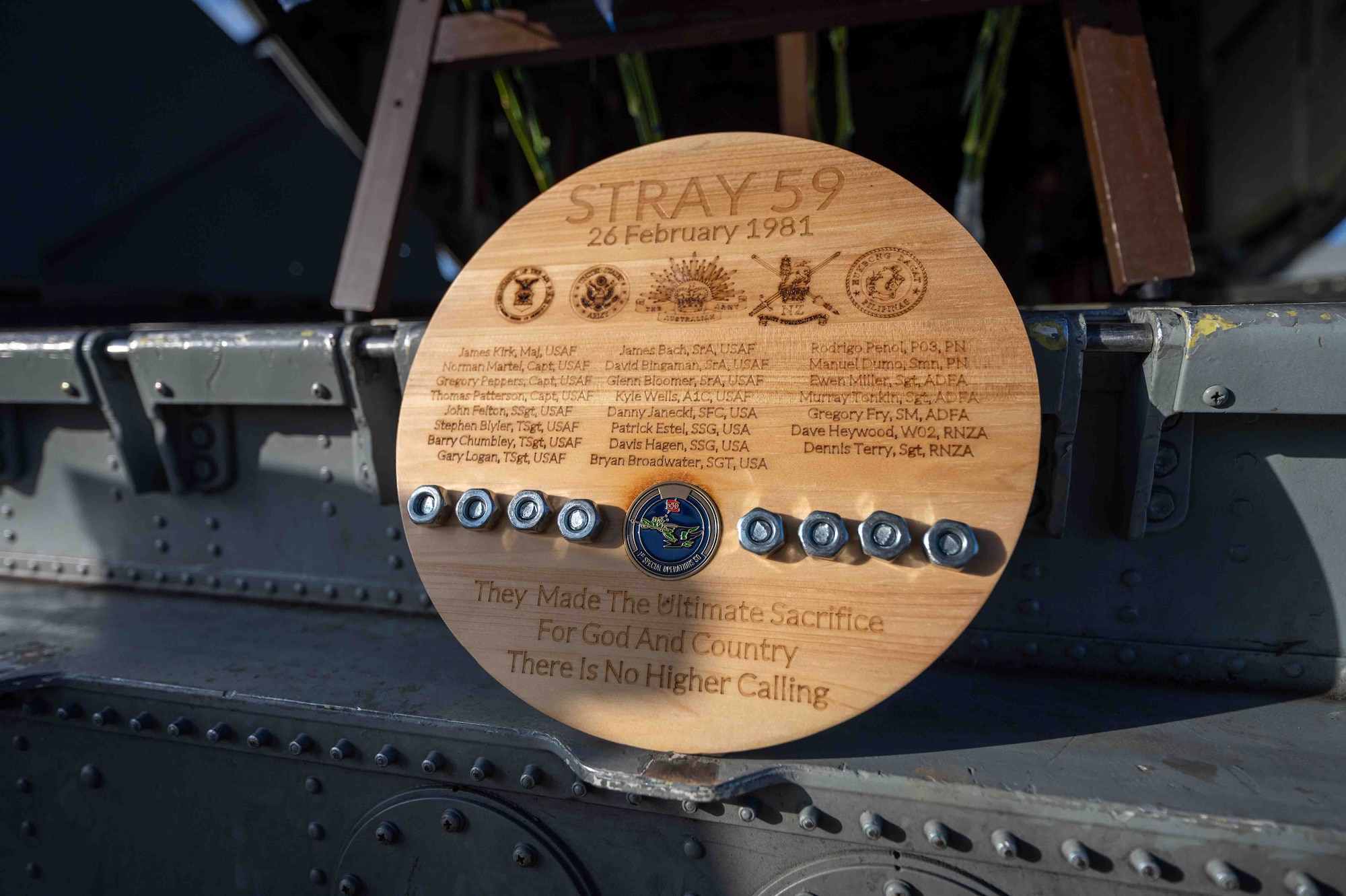 A plaque is displayed