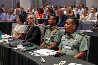Indo-Pacific regional leaders from over 30 nations attend the 36th annual international Military Law and Operations strategic engagement in Honolulu, Hawaii, Sept. 8, 202