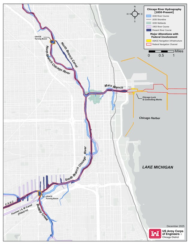 shows historical changes to Calumet River, including by USACE which justifies our investment in CAWS restoration.