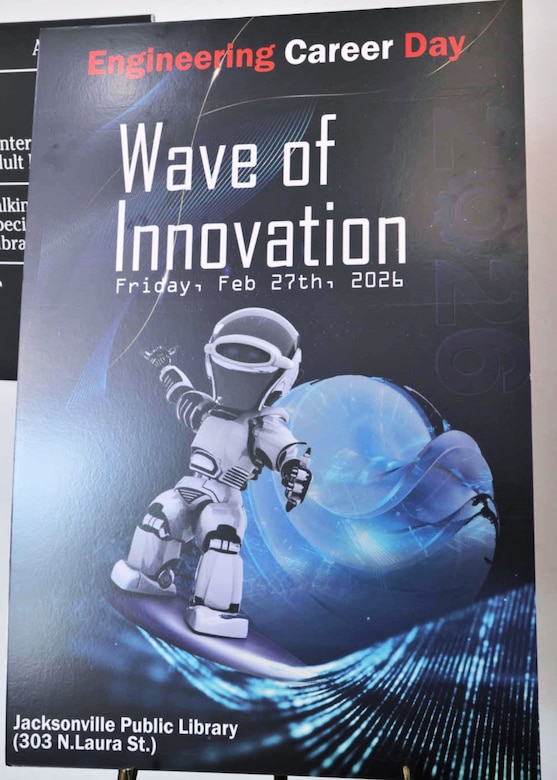 The U.S. Army Corps of Engineers Jacksonville District partnered with the Society of American Military Engineers (SAME) Jacksonville Post to host the 24th Annual Engineering Career Day, at the Jacksonville Main Public Library on Feb. 27, 2026. The event brought together 90 students from eight schools across Northeast Florida, challenging them to solve real-world engineering problems while interacting with professionals from government, academia and private industry. (U.S. Army Corps of Engineers photo by Aaron Church)