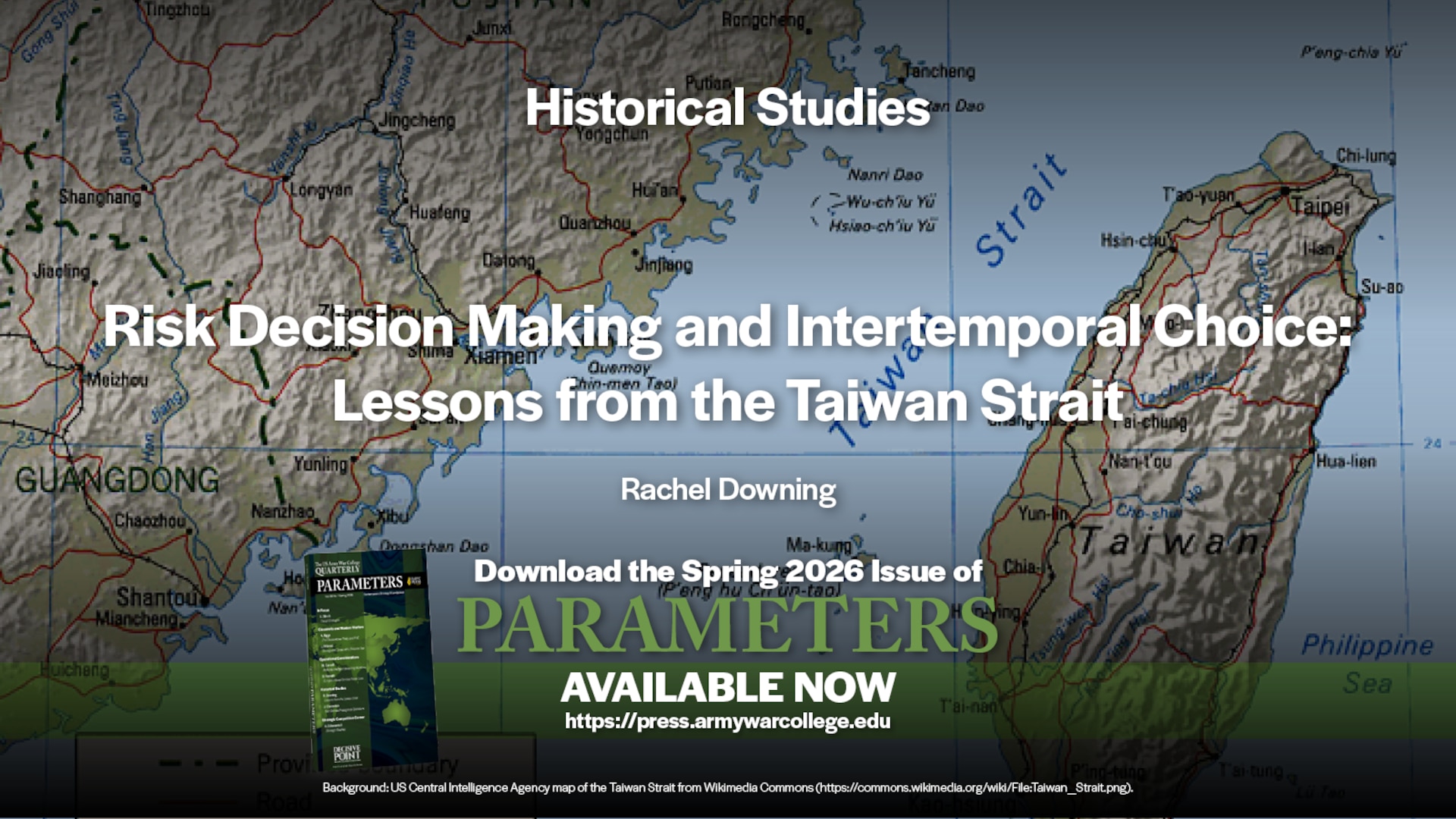 Slide for the article Risk Decision Making and Intertemporal Choice: Lessons from the Taiwan Strait