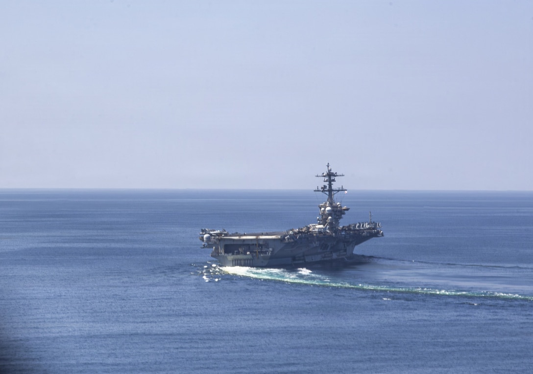 Nimitz-class aircraft carrier USS Abraham Lincoln (CVN 72) sails in support of Operation Epic Fury, March 3, 2026. (U.S. Navy photo)
