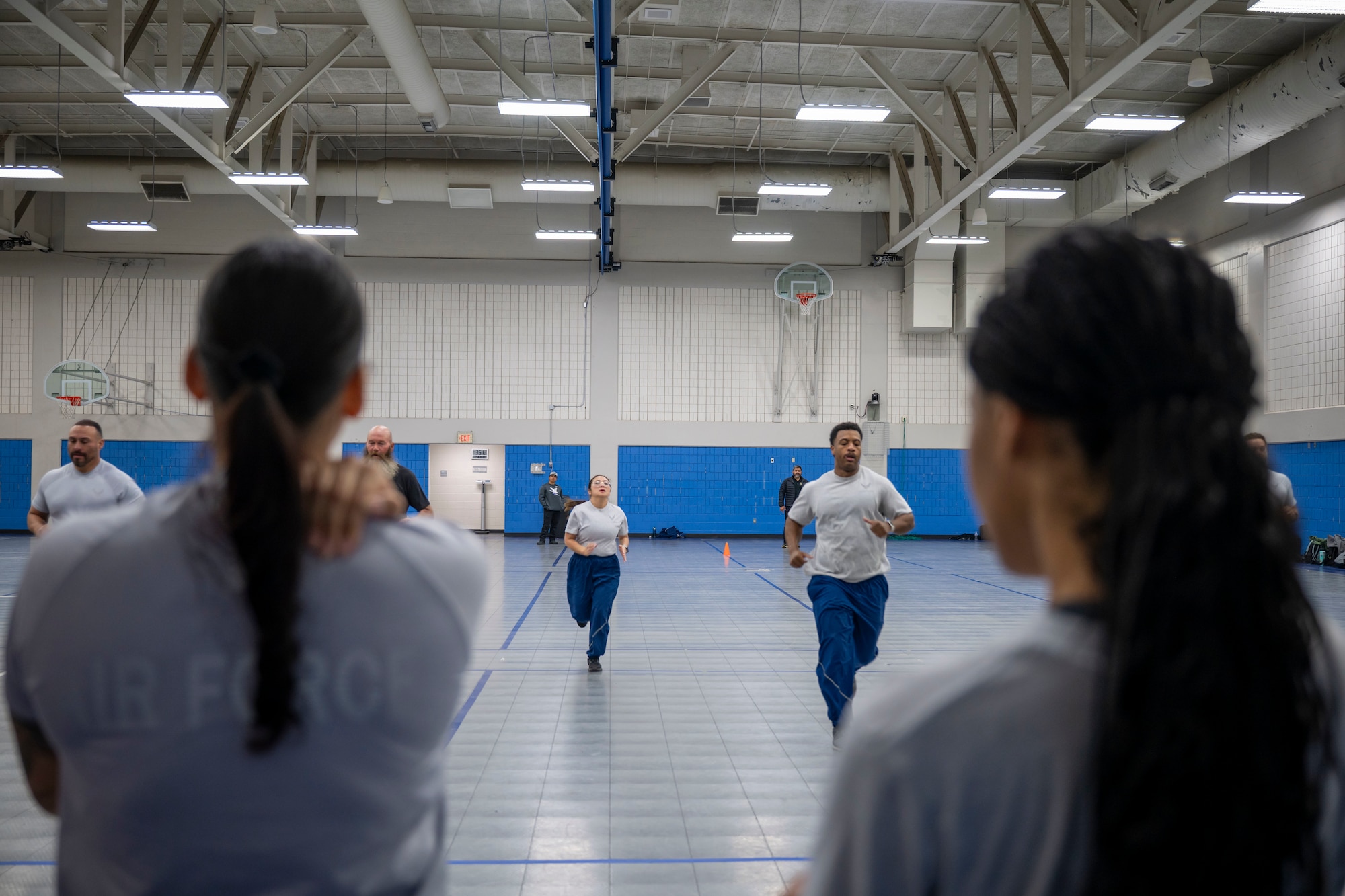 U.S. Air Force Airmen challenge themselves during a hammer run while attending the Master Fitness Leader course, February 24, 2026, at McGhee Tyson Air National Guard Base, Tennessee. The I.G. Brown Training and Education Center hosted the inaugural Master Fitness Leader course, bringing together Total Force Airmen and civilians for the first offering of the new training program