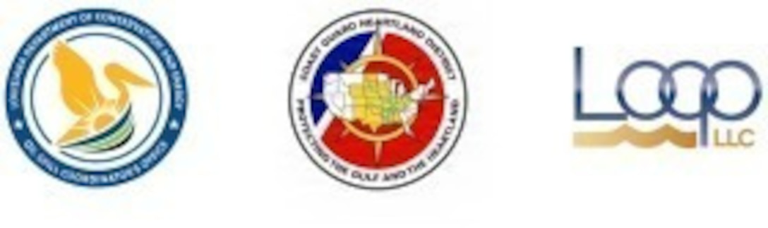 A collection of logos representing a unified command created in response to an oil spill that occurred near Grand Isle, Louisiana, Feb. 26, 2026.