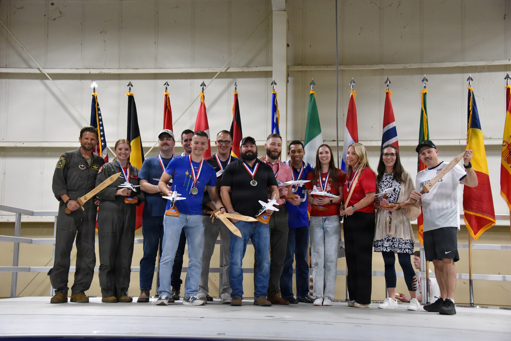 80th Flying Training Wing annual award winners pose for a photo