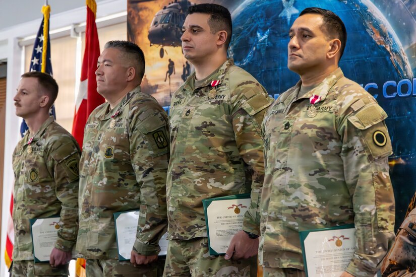 U.S. Army Soldiers and U.S. Army Reserves receives the Meritorious Service Medal for winning the Career Counselor of the Year Competition during the Career Counselor of the Year Competition Award Ceremony Mar. 05, 2026, Joint Base Pearl Harbor-Hickam,