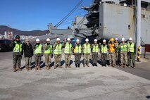 U.S. Army Lt. Gen. Jared Helwig, deputy commander of U.S. Transportation Command, tours pier operations at Pier 8, Feb. 3, 2026, in Busan, South Korea.
