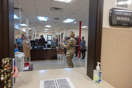 Col. Michelle M. Williams, U.S. Army Financial Management Command commander, talks with Fort Knox Army Military Pay Office employees at Fort Knox, Ky., March 4, 2026. USAFMCOM’s leadership visited the Fort Knox AMPO during a major subordinate command update to the U.S. Army Materiel Command and thanked the employees for their hard work in supporting Soldiers and their families. (U.S. Army photo by Mark R. W. Orders-Woempner)