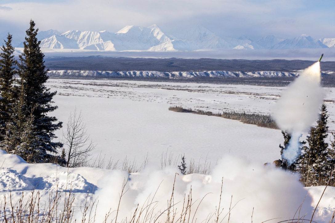 US Marines conduct OP6 Stinger live-fire exercise during ARCTIC EDGE 2026