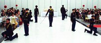 Members of Hubbard High School's JROTC saber team perform drill and ceremony as part of Hubbard High School's 47th JROTC Military Ball.