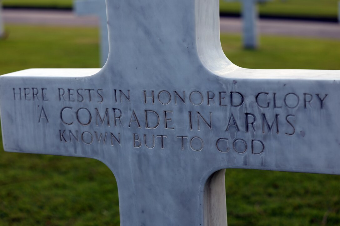 A photo of an unaccounted-for gravestone in Manila American Cemetery and Memorial, Philippines, taken March 4, 2026.