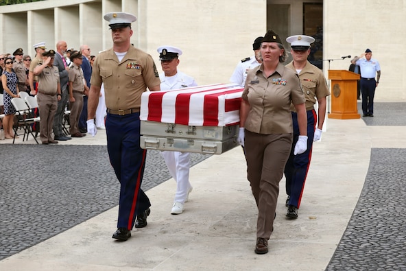 Members of the Defense POW/MIA Accounting Agency and the Joint U.S. Military Assistance Group Philippines depart the first-ever Repatriation Ceremony held at the Manila American Cemetery and Memorial in the Philippines with the remains of the 100th U.S. Unknown that DPAA disinterred during fiscal year 2026, March 6, 2026.
