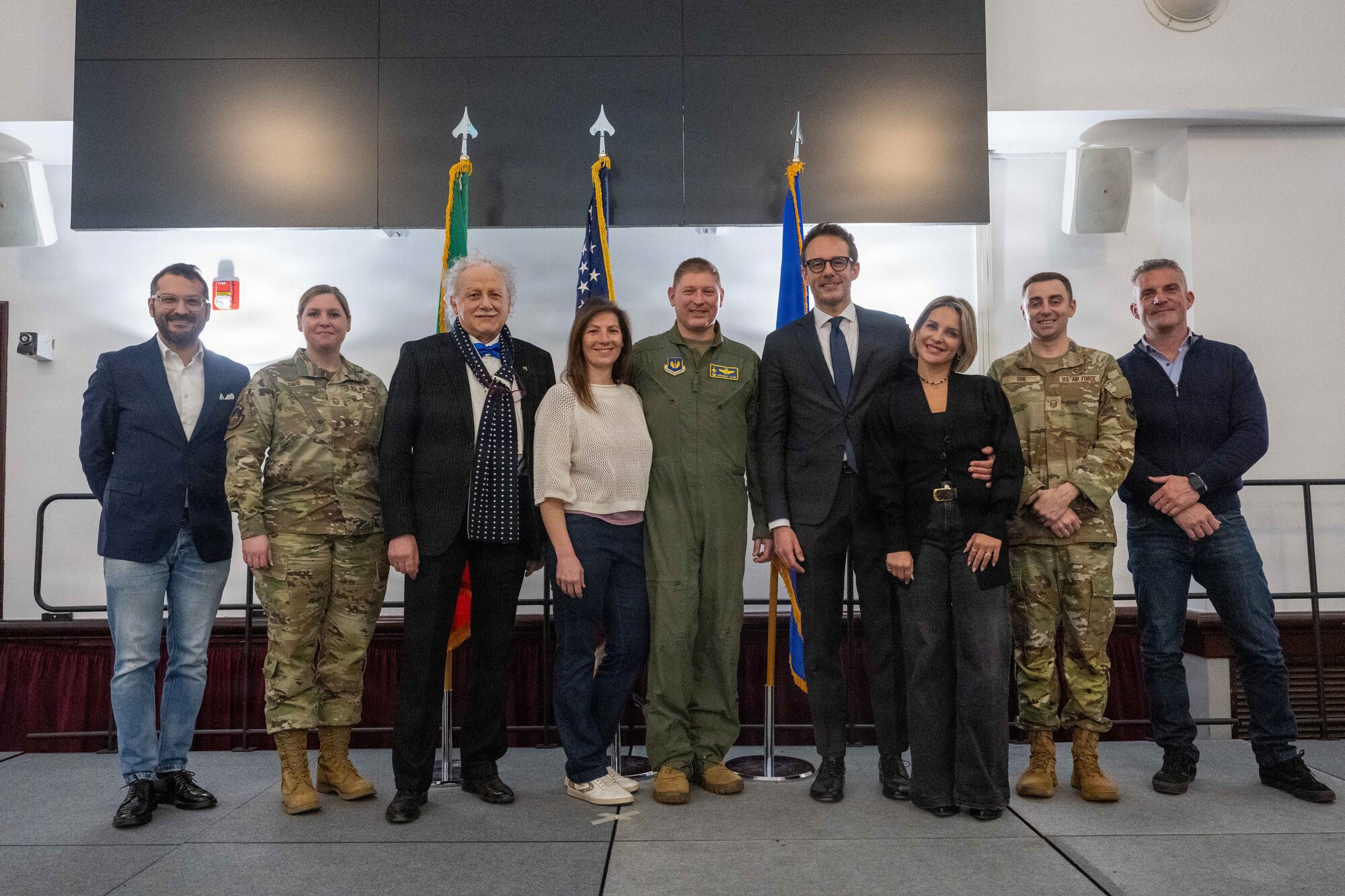 People pose for a group photo.