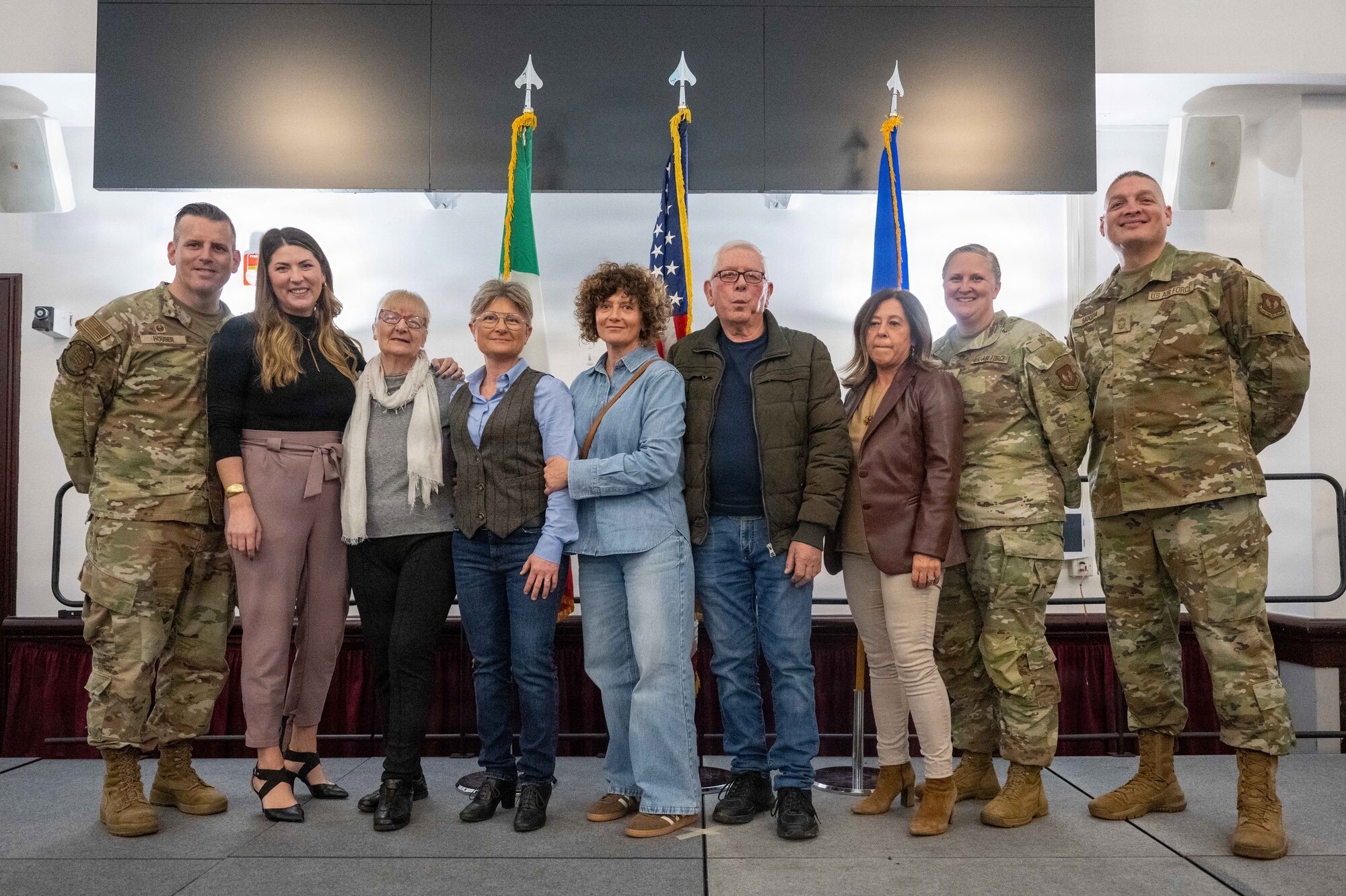 People pose for a group photo.