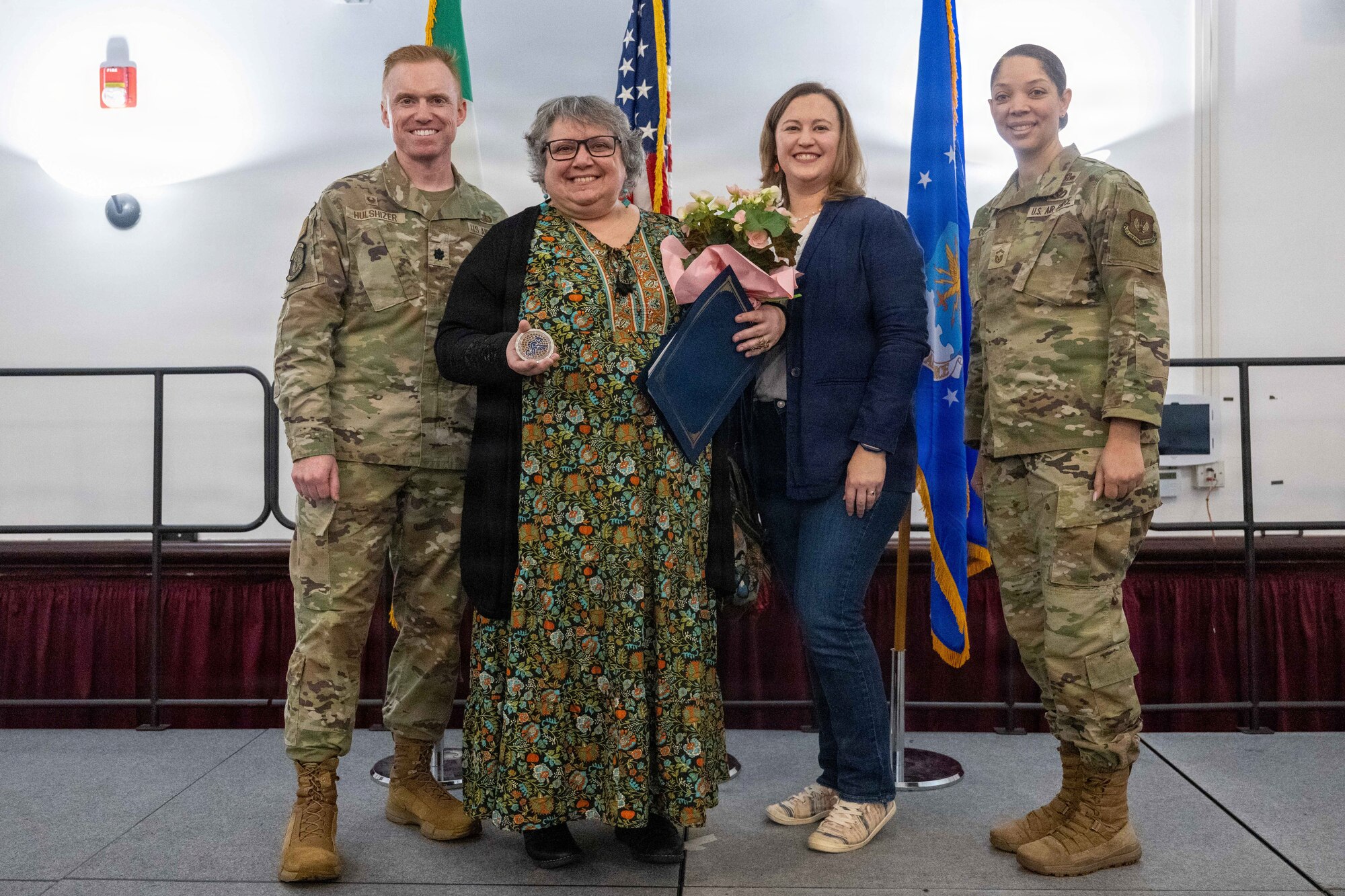 People pose for a group photo.