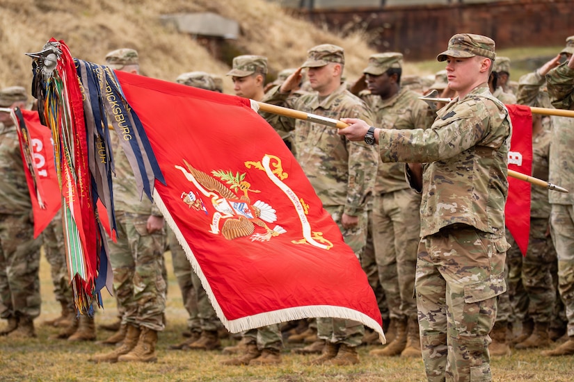 The 103rd Brigade Engineer Battalion, part of the 56th Stryker Brigade Combat Team, was inactivated during a ceremony March 6, 2026, in Philadelphia. The battalion is being inactivated as part of the 56th SBCT’s conversion to a mobile brigade combat team. (U.S. Army National Guard photo by Sgt. Tristan Murry)
