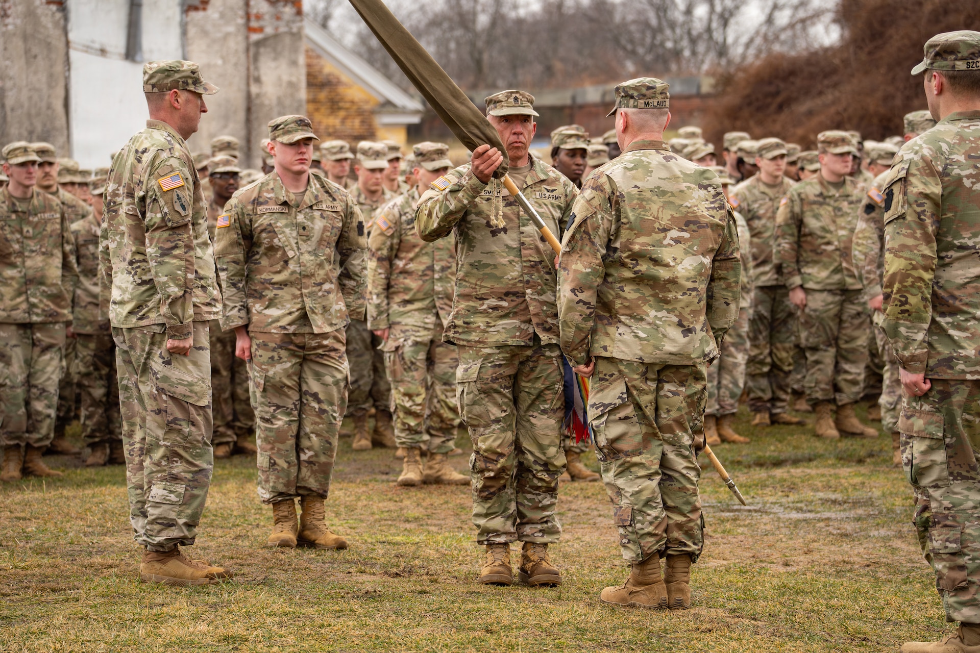 The 103rd Brigade Engineer Battalion, part of the 56th Stryker Brigade Combat Team, was inactivated during a ceremony March 6, 2026, in Philadelphia. The battalion is being inactivated as part of the 56th SBCT’s conversion to a mobile brigade combat team. (U.S. Army National Guard photo by Sgt. Tristan Murry)