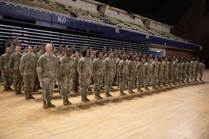 U.S. Army Soldiers stand in formation during the 260th Special Purpose Brigade activation ceremony at the D.C. National Guard Armory in the District of Columbia on March 7, 2026.