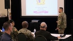 Col. Frankie Cochiaosue, USMEPCOM commander, speaks with attendees of the 2026 USMEPCOM Medical Leadership Training Symposium (MLTS). The USMEPCOM MLTS, held March 9-11, brought medical leaders together to strengthen collaboration, share best practices and advance standardization efforts supporting the accession of the next generation of service members.