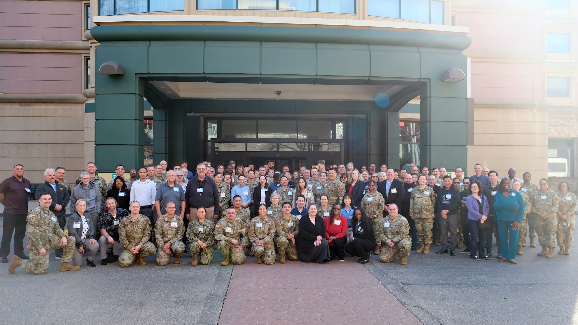 Attendees of the 2026 USMEPCOM Medical Leadership Training Symposium (MLTS) pose for a group photo. The USMEPCOM MLTS, held March 9-11, brought medical leaders together to strengthen collaboration, share best practices and advance standardization efforts supporting the accession of the next generation of service members.