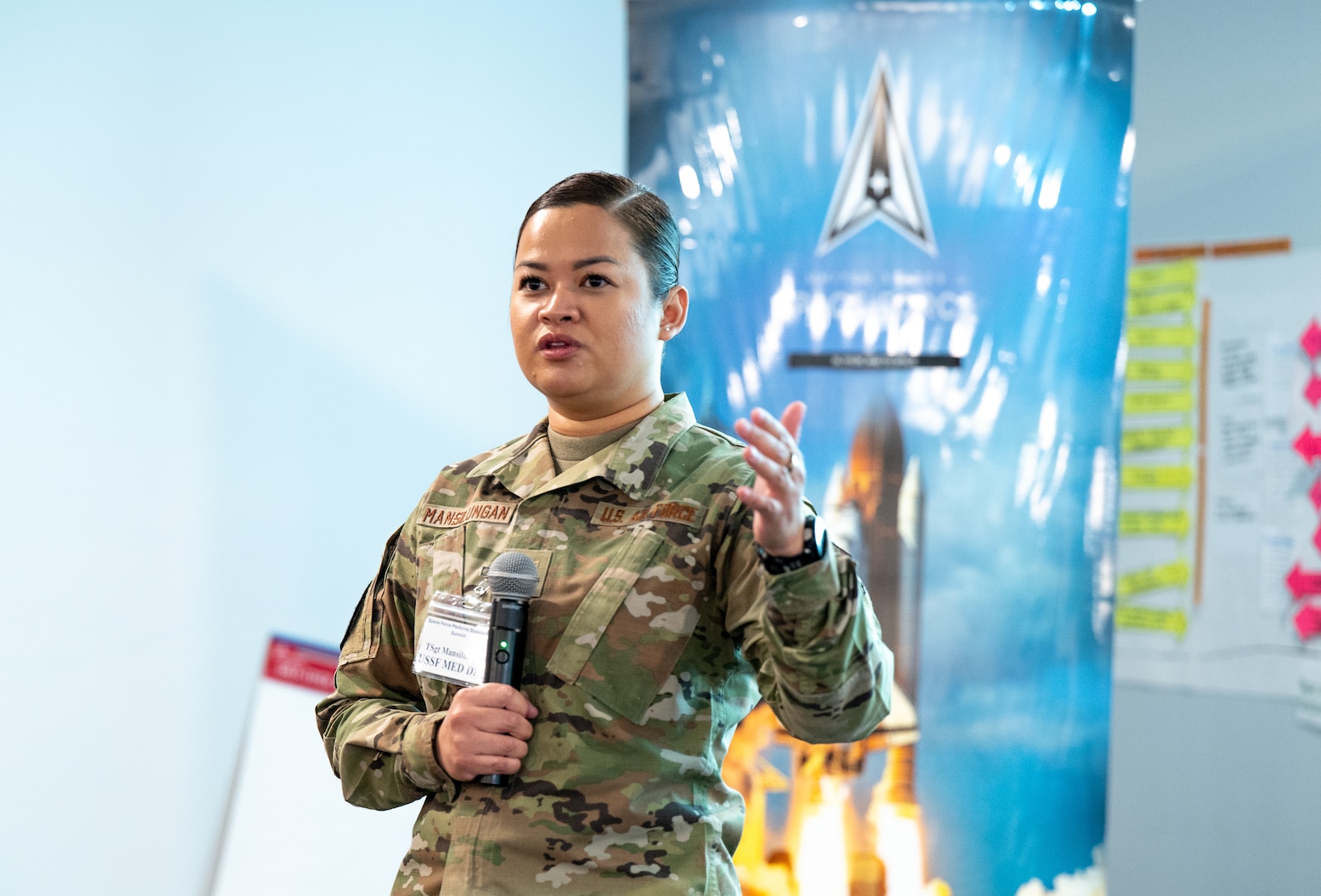 Image of a Guardian talking to a crowd.