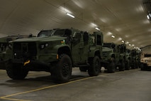 U.S. Marine Corps tactical vehicles are staged in preparation for exercise Cold Response 26 in Tromsdalen, Norway, Jan. 22, 2026. The Marine Corps Pre-positioning Program-Norway, managed by Blount Island Command, enables the rapid outfitting of a deployed Marine Air-Ground Task Force by storing ready-to-use equipment in climate-controlled caves. Exercise Cold Response 26 is a Norwegian-led winter military exercise designed to enhance collective defense capabilities and ensure U.S. readiness to rapidly deploy and seamlessly operate alongside NATO Allies in challenging arctic conditions. (U.S. Marine Corps photo by Lance Cpl. Franco Lewis)
