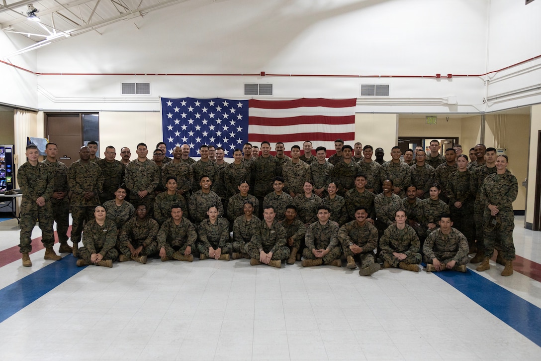U.S. Marine Corps Sgt. Maj. Carlos A. Ruiz, the 20th Sergeant Major of the Marine Corps, visits Marines and Sailors assigned to 4th Medical Battalion, 4th Marine Logistics Group at the Naval and Marine Corps Reserve Center, San Diego, California, March 7, 2026. Ruiz visited the reserve Marines and Sailors during their drill weekend in order to gain a better understanding of their training. Ruiz also participated as the senior enlisted leader for promotion and award ceremonies. (U.S. Marine Corps photo by Gunnery Sgt. Jordan E. Gilbert)